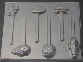 3549 Space Set Chocolate or Hard Candy Lollipop Mold